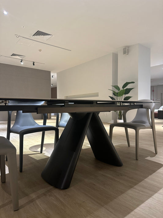 Shenton Extendable Dining Table / Sintered Stone with Tempered Glass Casa Concetto Singapore