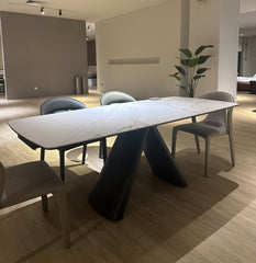 Shenton Extendable Dining Table / Sintered Stone with Tempered Glass Casa Concetto Singapore